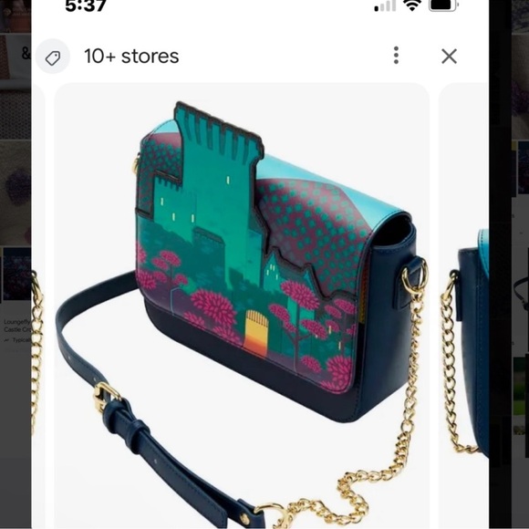 LOUNGEFLY BRAVE PRINCESS CASTLE bag. Chain strap detail!! New tags!!!! - Picture 5 of 10